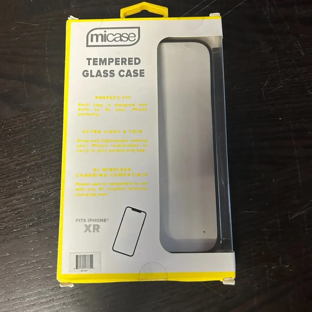 New NIB Micase Tempered Glass Cell Phone Case Iphone XR White Rainbow